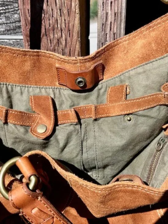 Lucky Brand Soft Suede Brown Boho Handbag - Picture 3 of 6